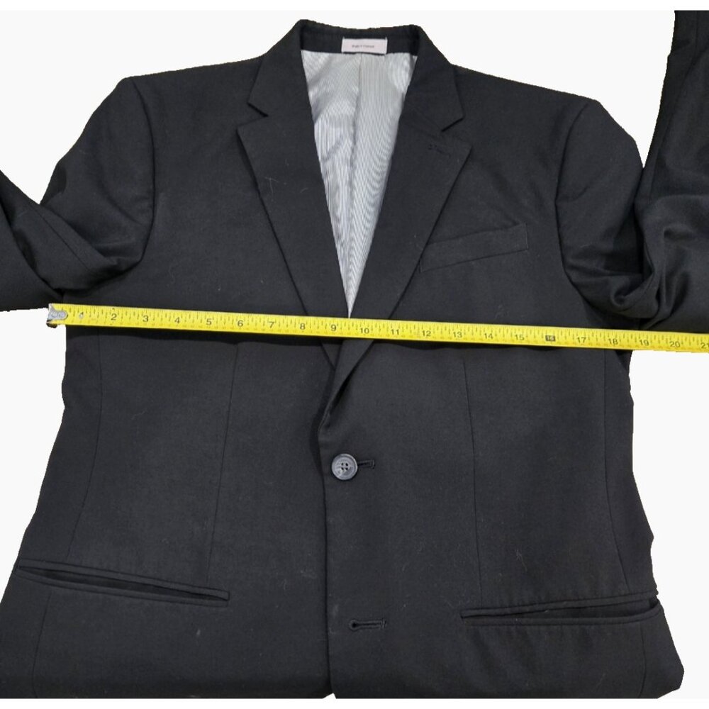 J Ferrar Slim Fit Suit Coat Mens 38R Black 2 Button Jacket Double Vented - Picture 3 of 8